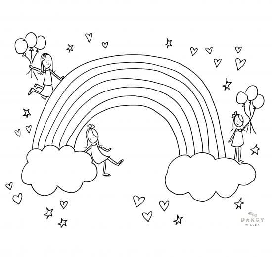 Rainbow Coloring Page | Darcy Miller Designs
