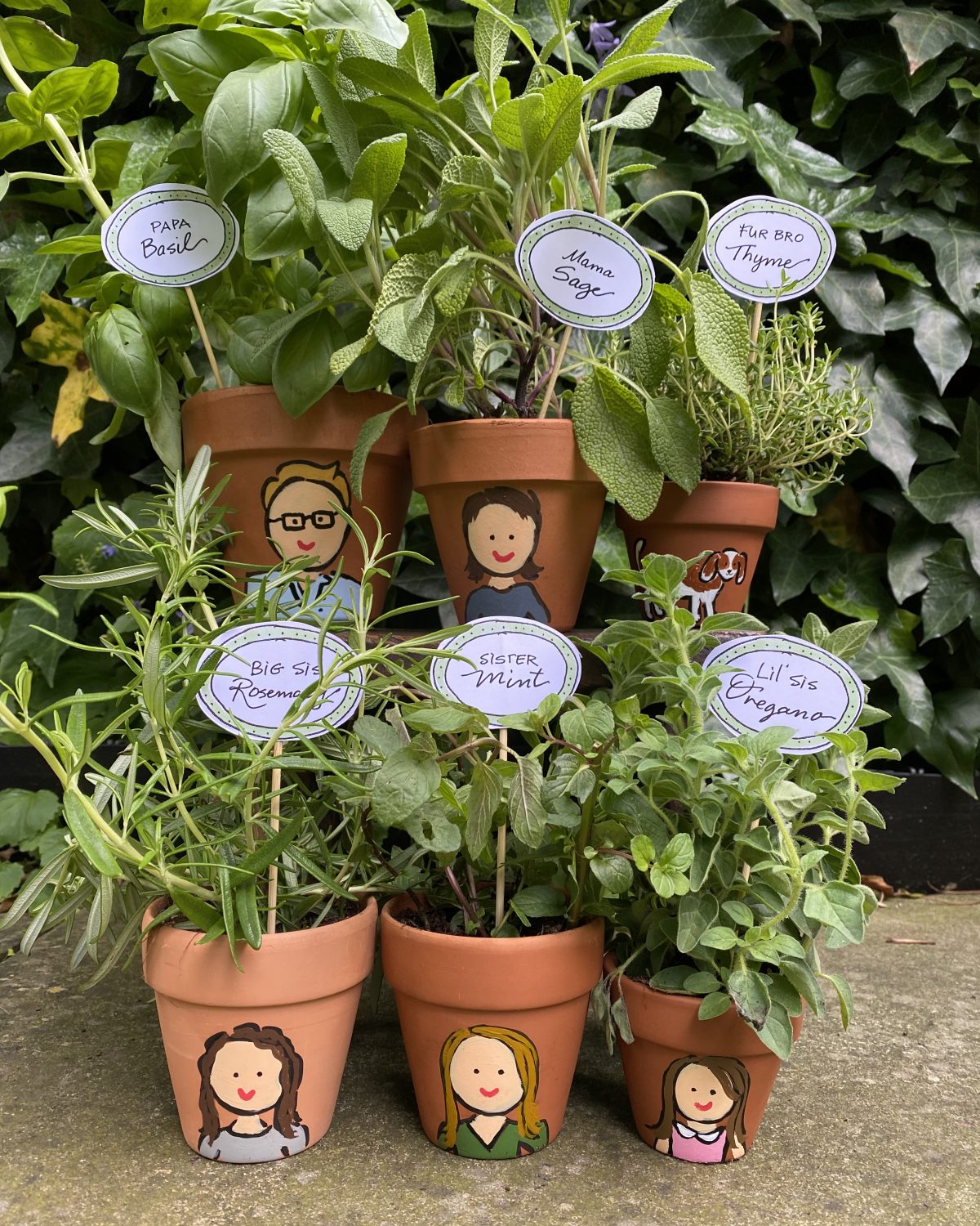 DIY Herb Pot Family